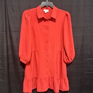 Tahari brand women’s red drop waist dress /‎ size 10 / box 12-33
